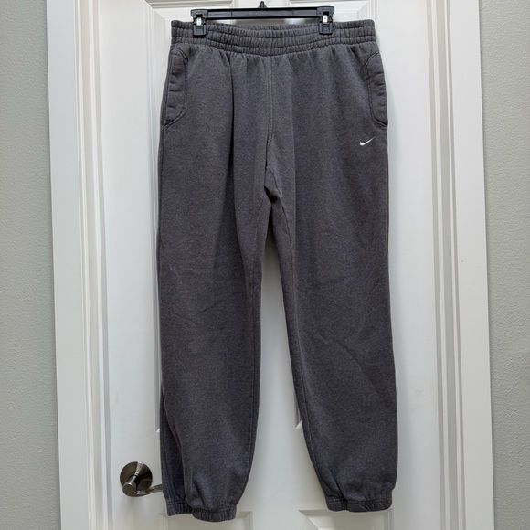 NIKE VINTAGE Y2K ORANGE TAG DRAWSTRING CUFFED SWEATPANTS GREY LARGE - Picture 1 of 11